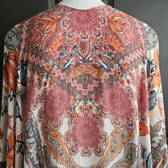 Macchia Di Ruggine Alabaster Dobby Jacquard Viscose Kimono OSFM Boho Indie - Picture 10 of 14